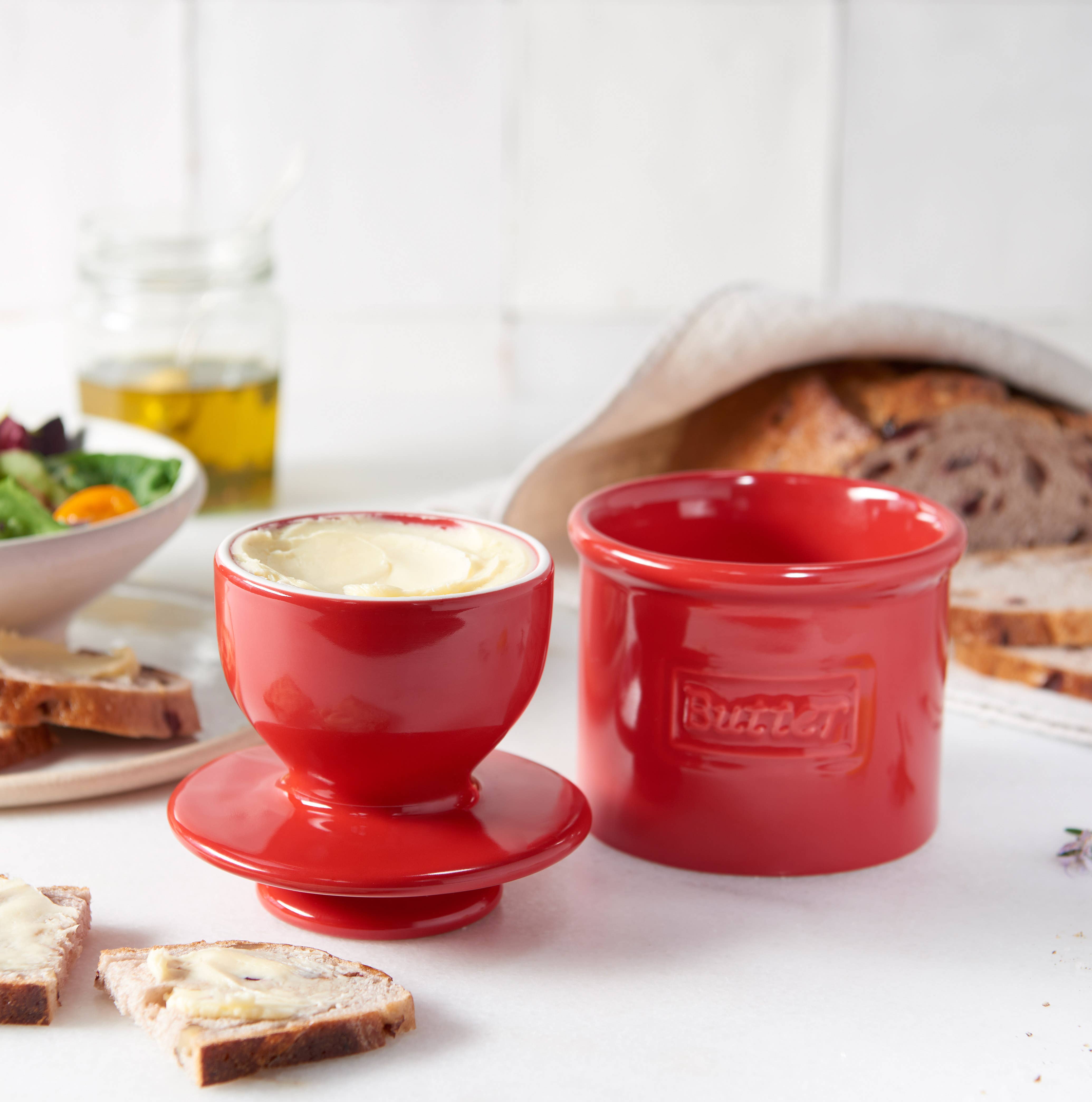 The Original Butter Bell® Crock - Wholesale Botervloot - The Original Butter Bell® Crock - Café Maraschino Rood6