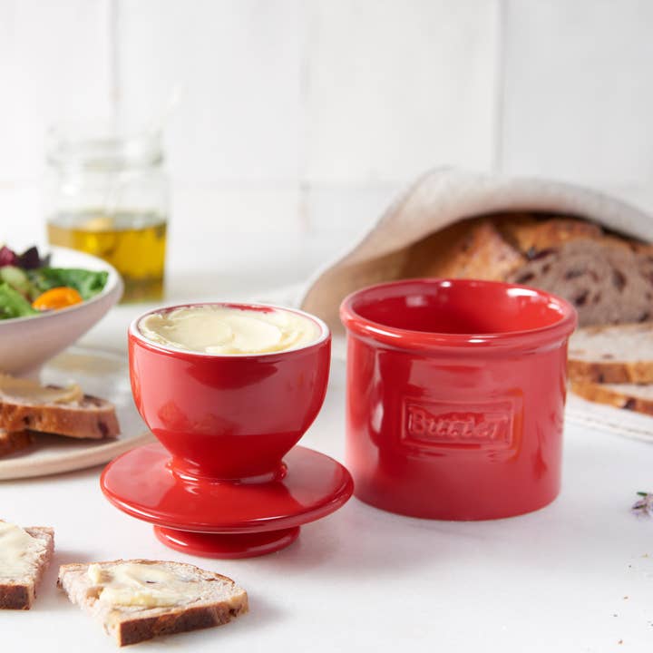 The Original Butter Bell® Crock - Vendita all'ingrosso Burriere - Il coccio originale Butter Bell® - Café Maraschino Red6
