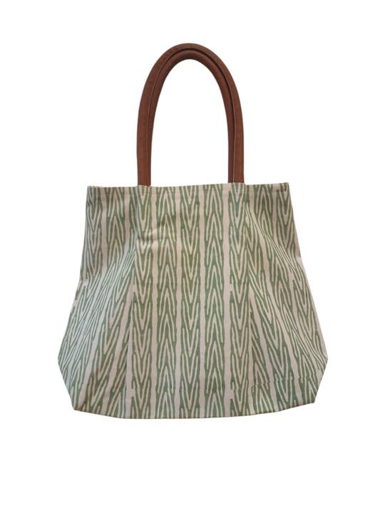Eyda Homes - Wholesale Tote Bag - Women's - Green Block Printed Shoulder Bag for Everyday uses