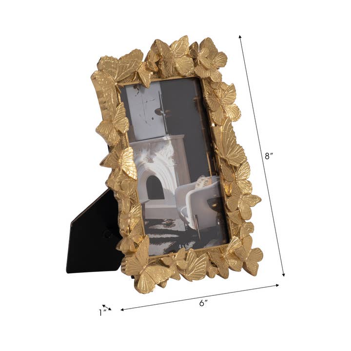 Sagebrook Home - Wholesale Picture Frame - Photo Frame - Gold Resin Butterflies Border, 4x6 in.3