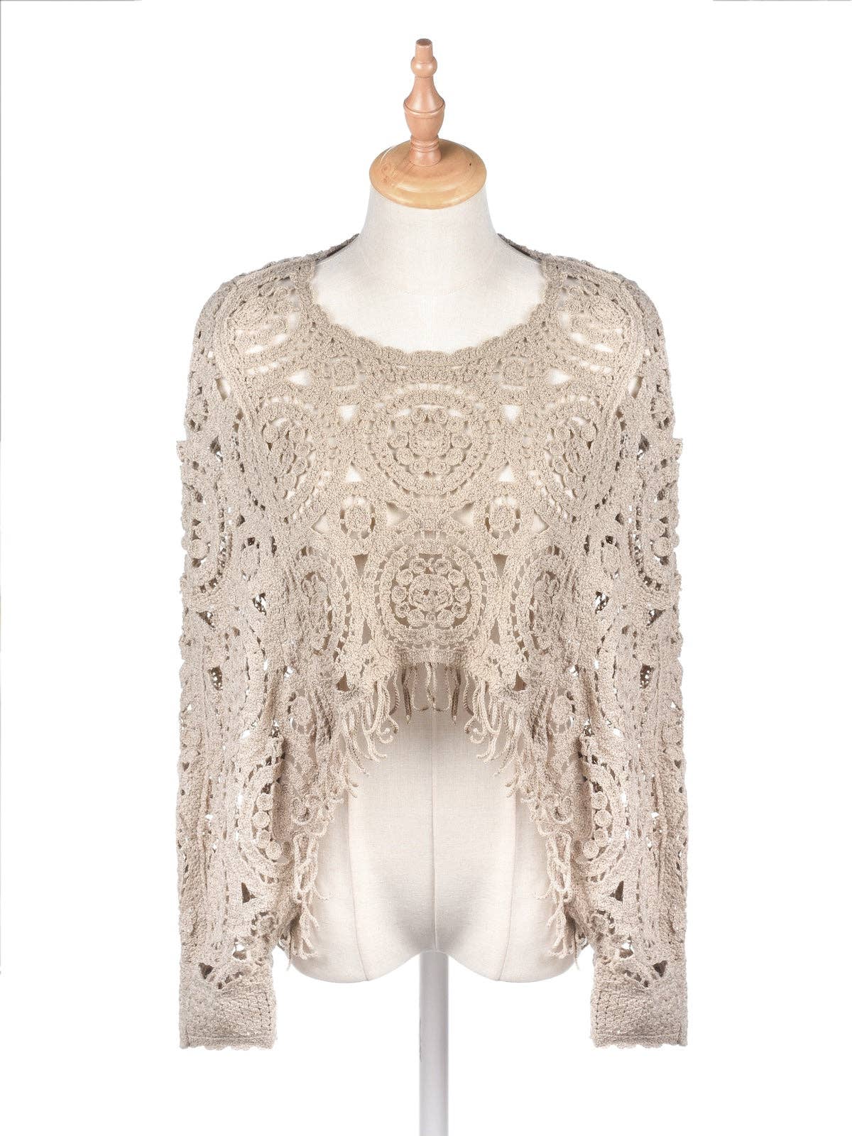 Funkyrel® Atzbranding Limited – Engroshandel Pullover - Dame – Vintage hulstrikket batwing-striktrøje2