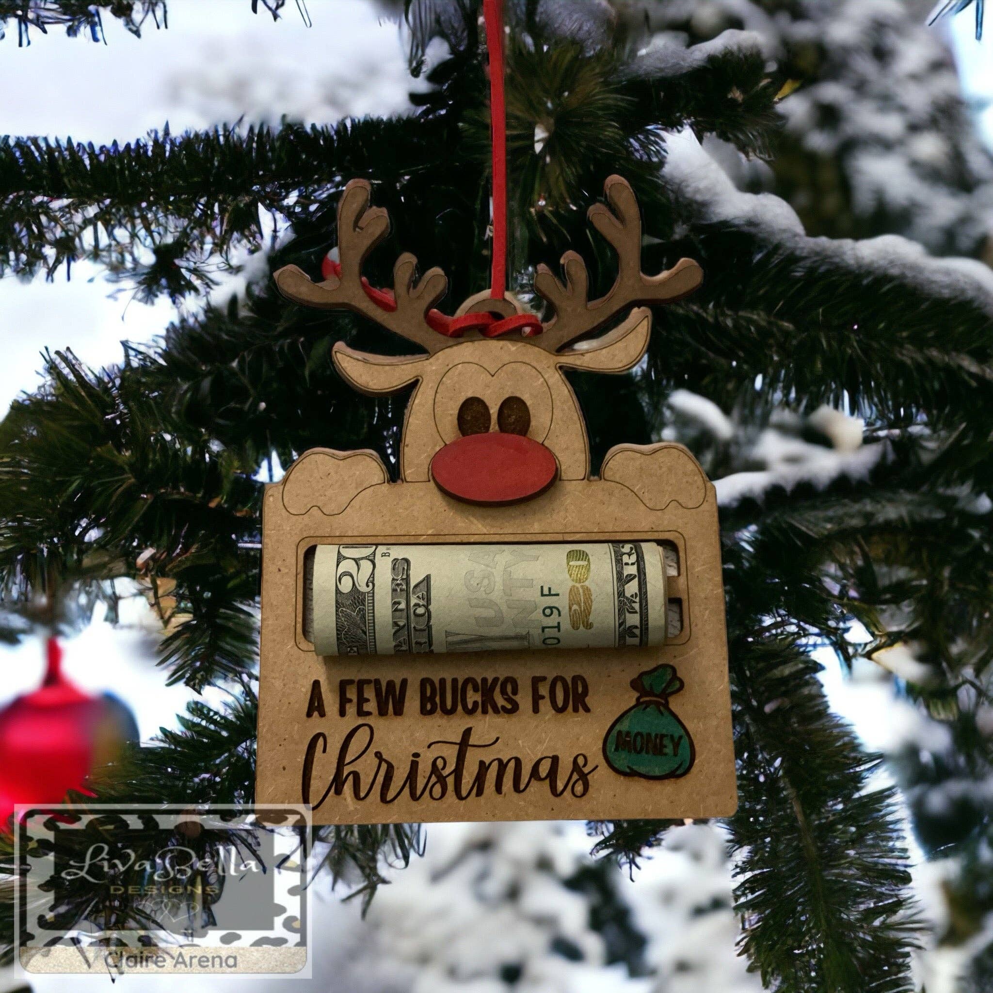 LivaBella Designs - Wholesale Ornament - Money Holder Christmas Ornament - A Few Bucks for Christmas