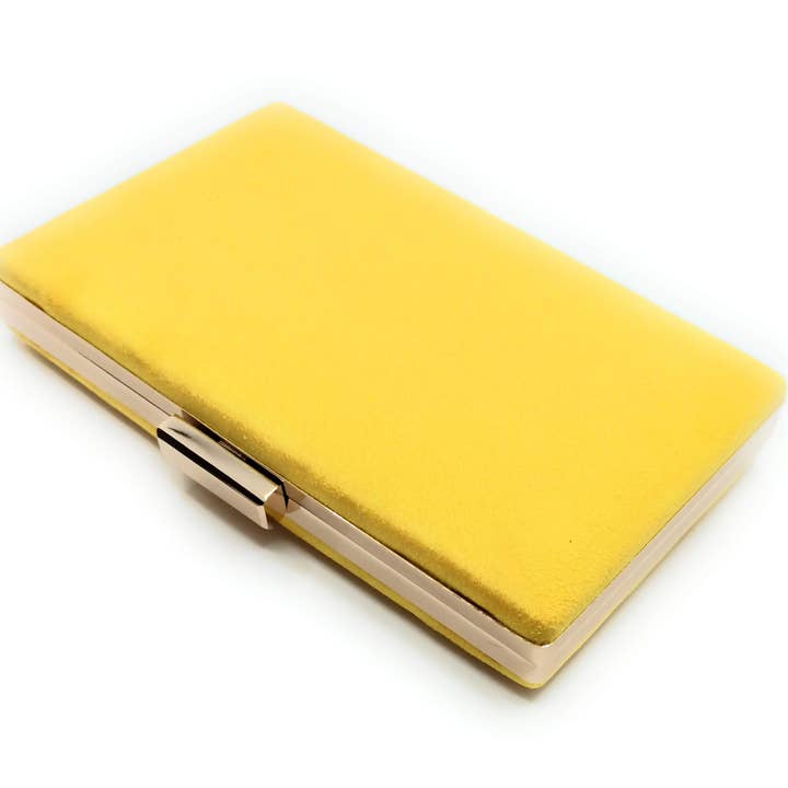 Clutch Taske Party Taske · Gul Suede for engroshandel hos BRANDELIA