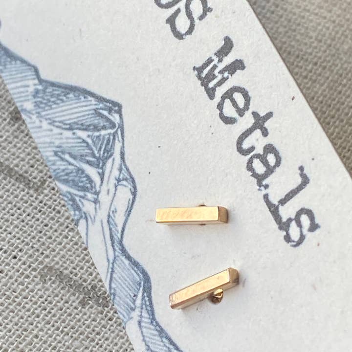 Gold Bar Stud Earrings for wholesale by AOS Metals