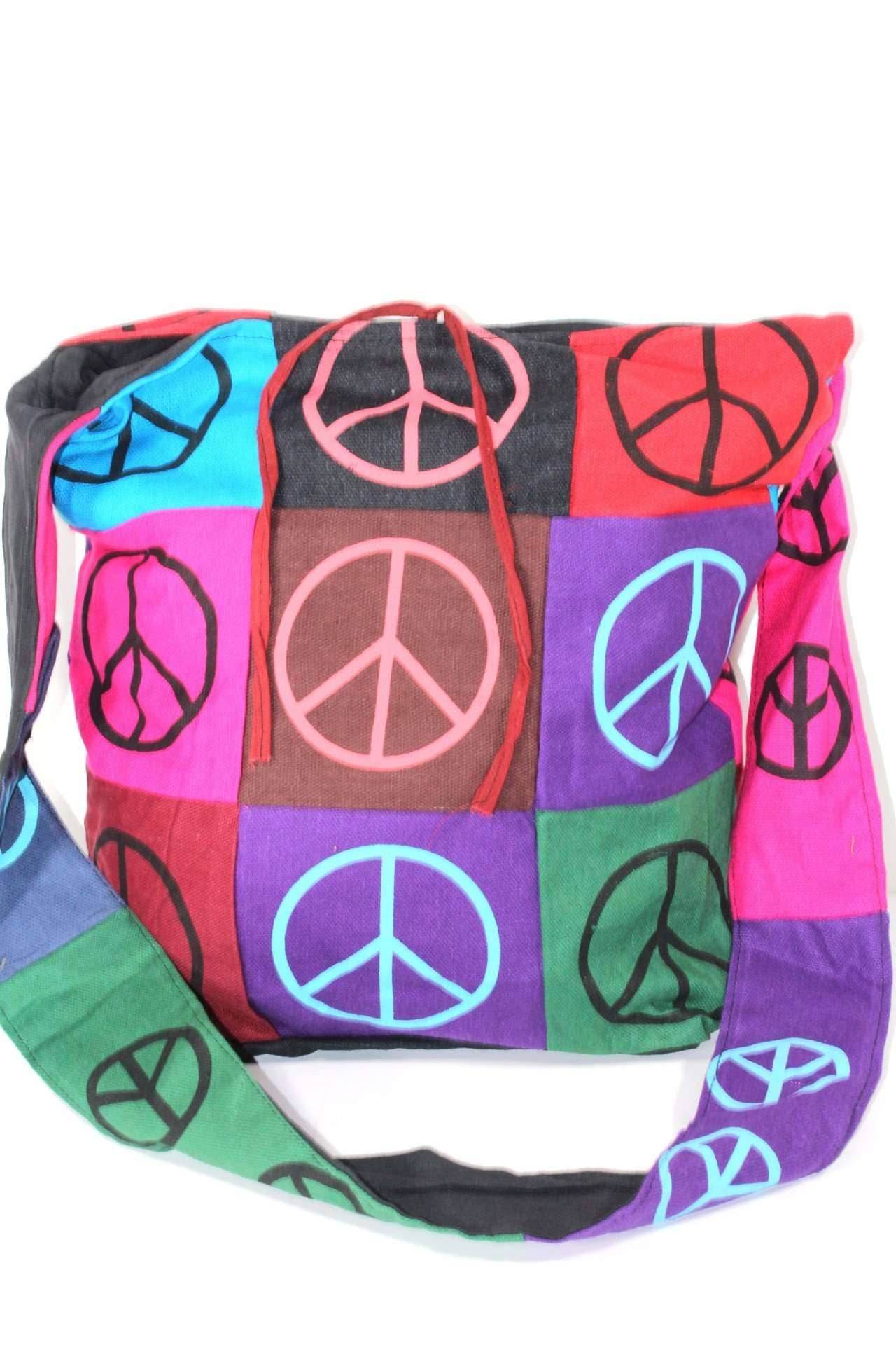 Wild Lotus – wholesale Axelväska - Dam – Pop Art Peace Patchwork Jhola Sling Bag0