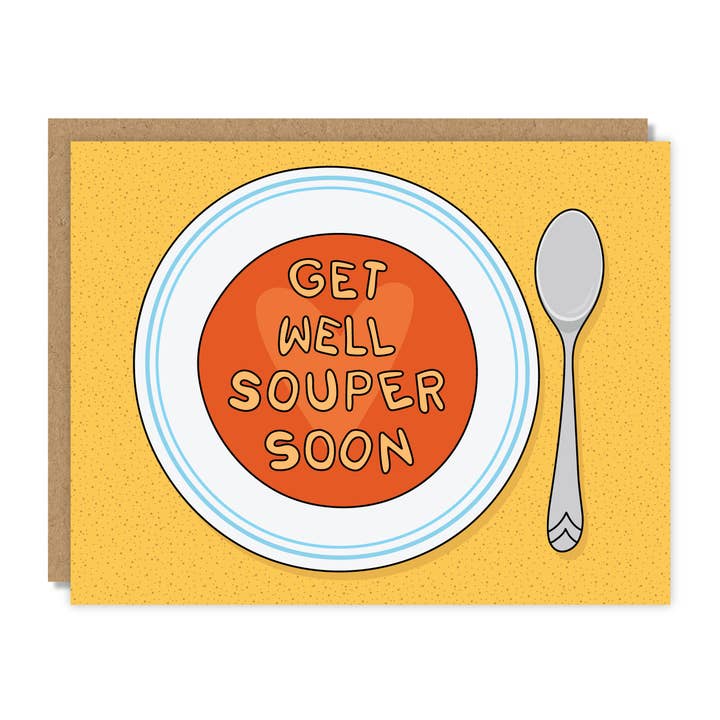 Get Well Souper Soon Carte pour la vente par Tiny Buffalo Designs Co.