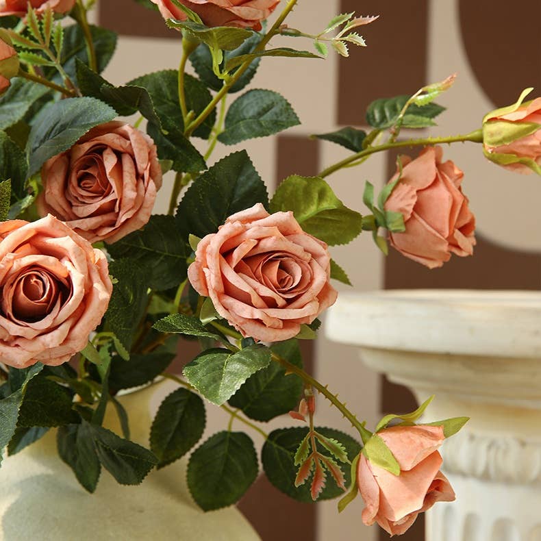 ACNITE(We cover U.S. import duties) - Wholesale Kunstbloemen - Zijden bloemstuk met 6 koppen sneeuwrozen voor woondecoratie3