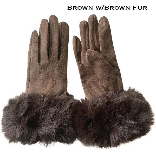 The Magic Scarf Company - Wholesale Gloves - Women's - LC02 - Faux Rabbit Trim Gloves4