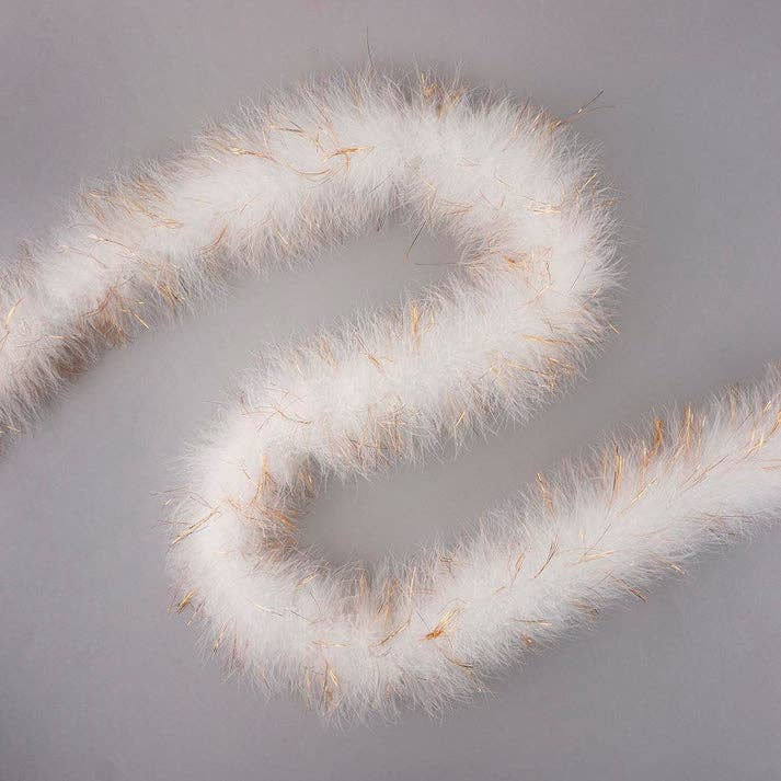 Zucker Feather Products - Wholesale Costume - Women's - Full Marabou Feather Boa with Lurex - White/Gold Lurex
