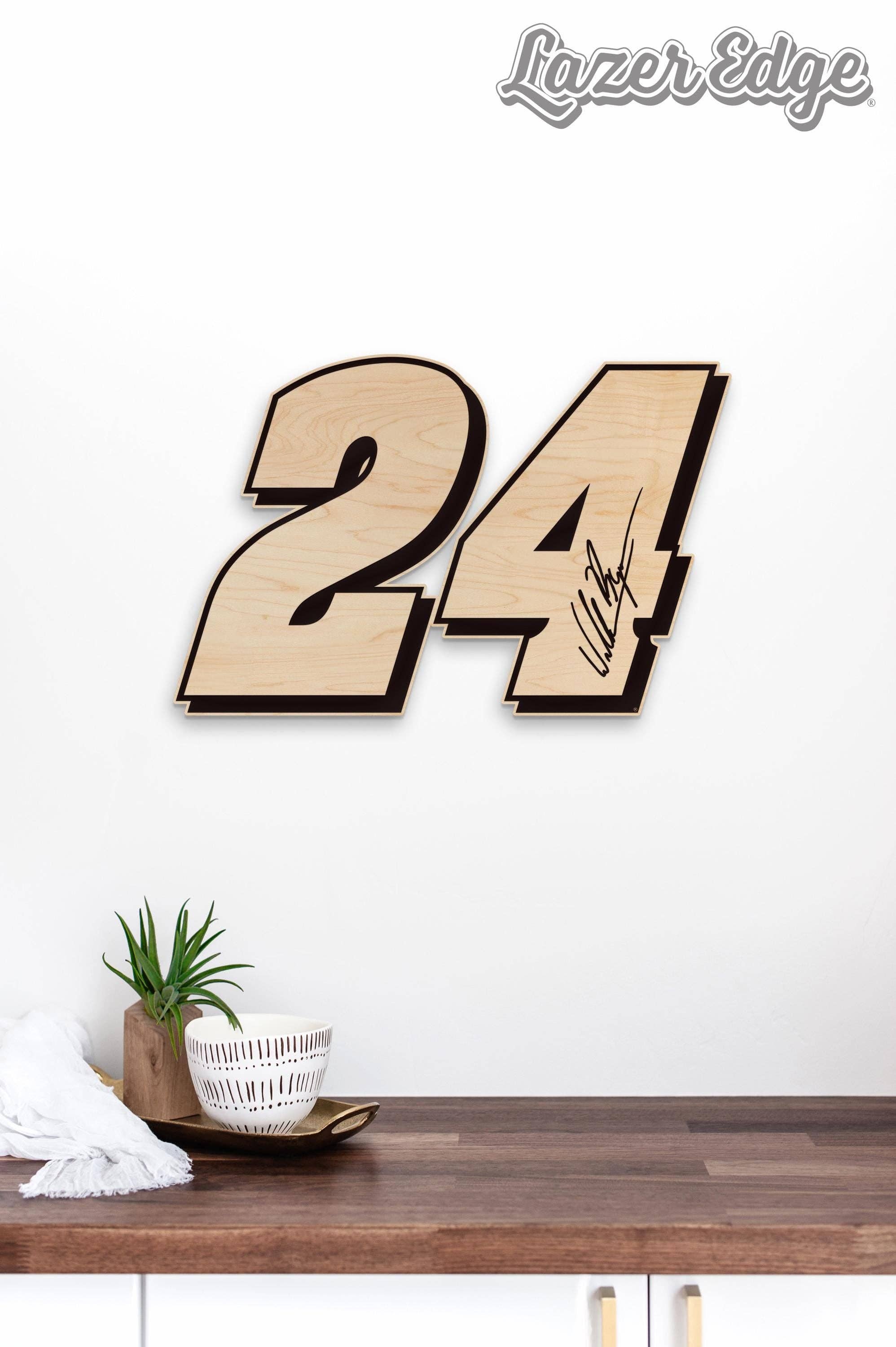 LazerEdge - Wholesale Wall Accent - William Byron #24 Wooden Wall Hanging  | Crafted from Cherry and Maple Wood | Made in USA | Officially Licensed by Hendrick Motorsports3