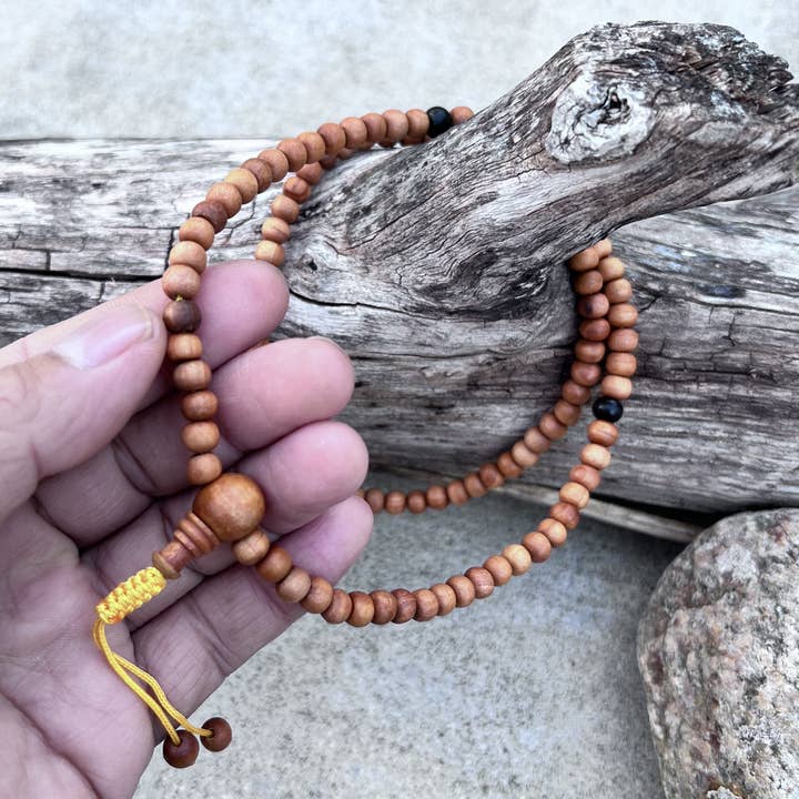 Lungta Imports - Wholesale Prayer beads necklace - Sandal Wood Mala / Rosary 108 Beads Rosary Meditation Yoga9