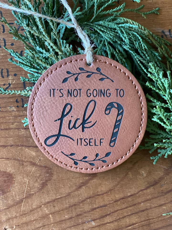 Leatherette Christmas Ornament - Candy Cane for wholesale by Fox and Fiddle Designs