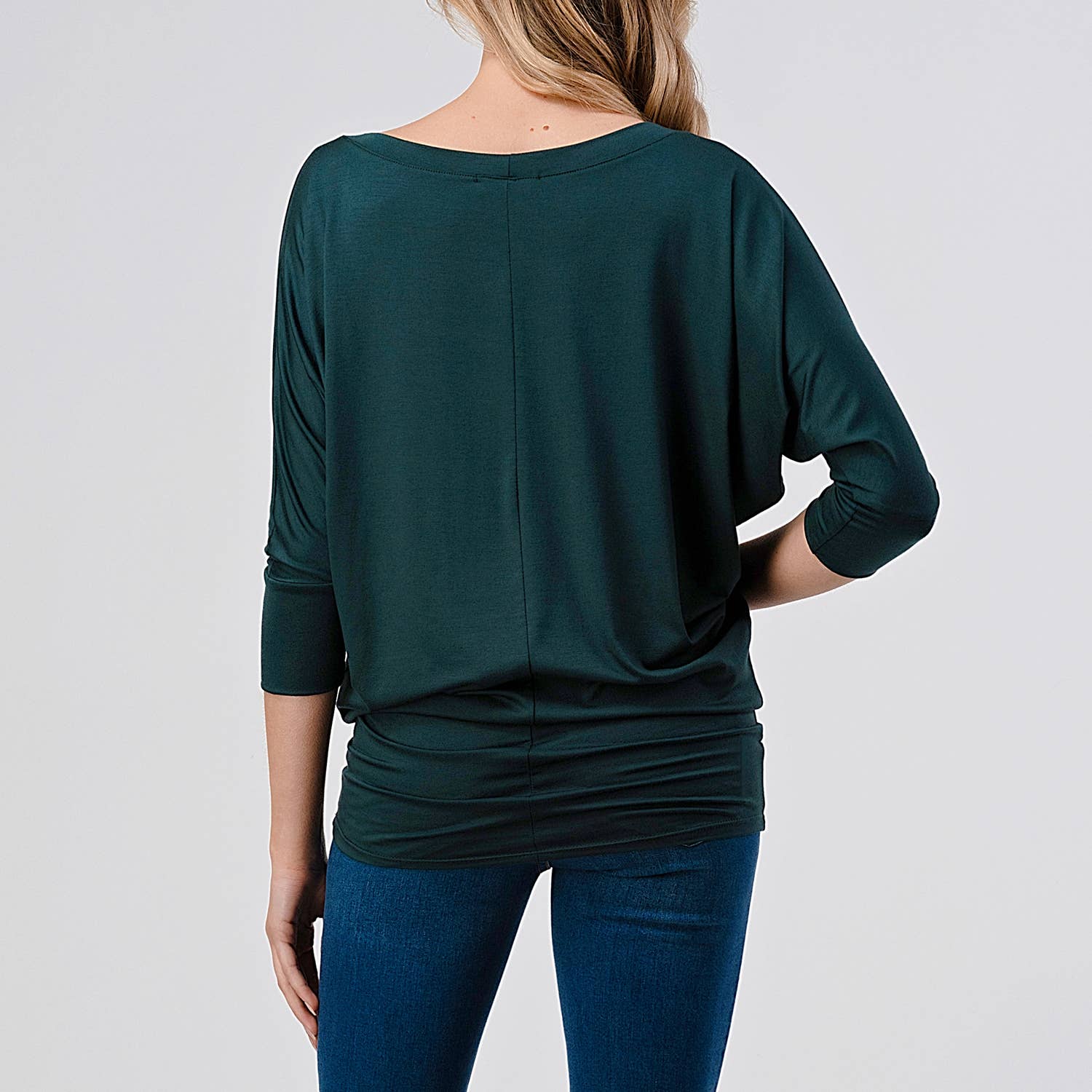 Heimious - Wholesale Knit Top - Women's - 3/4 Dolman Sleeve Round neck Modal Jersey  Top, 2503108