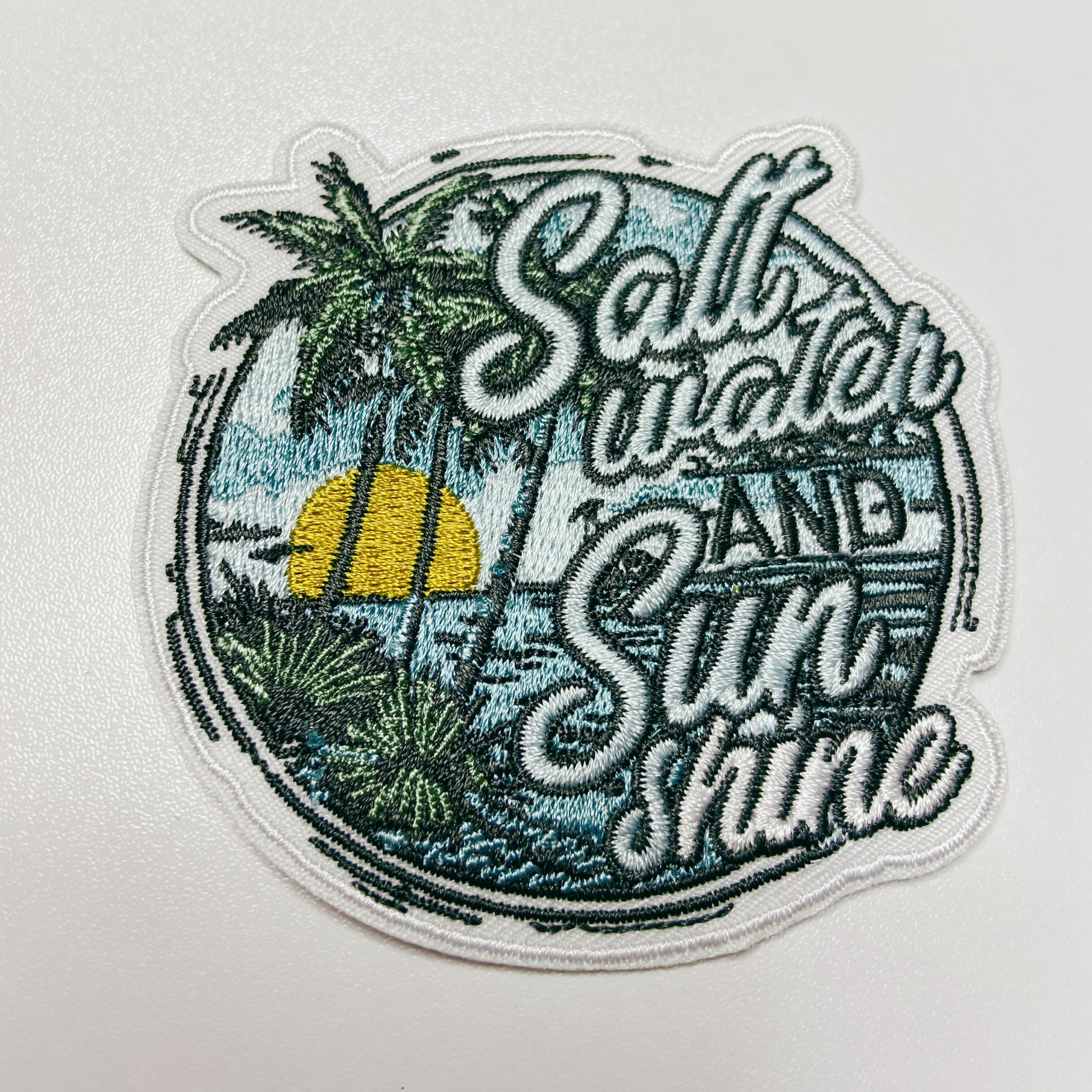 TEELUX - Wholesale Patch - 3" Salt Water and Sun Shine  - Embroidered Hat Patch2