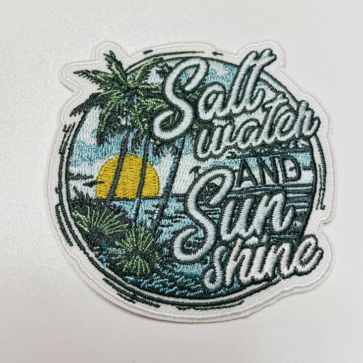 TEELUX - Wholesale Patch - 3" Salt Water and Sun Shine - Embroidered Hat Patch2