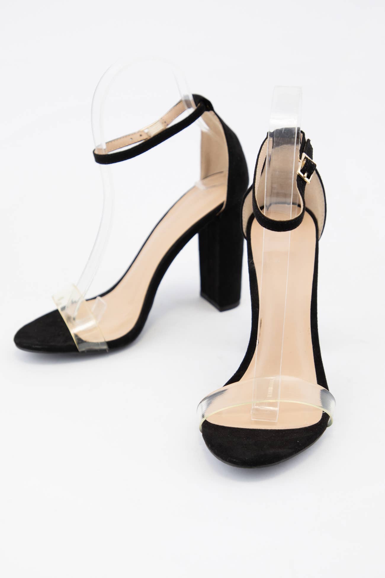 BLACK WEEKLY DEAL MORRIS-133 CLEAR UPPER ANKLE STRAP HEEL for wholesale on Faire0