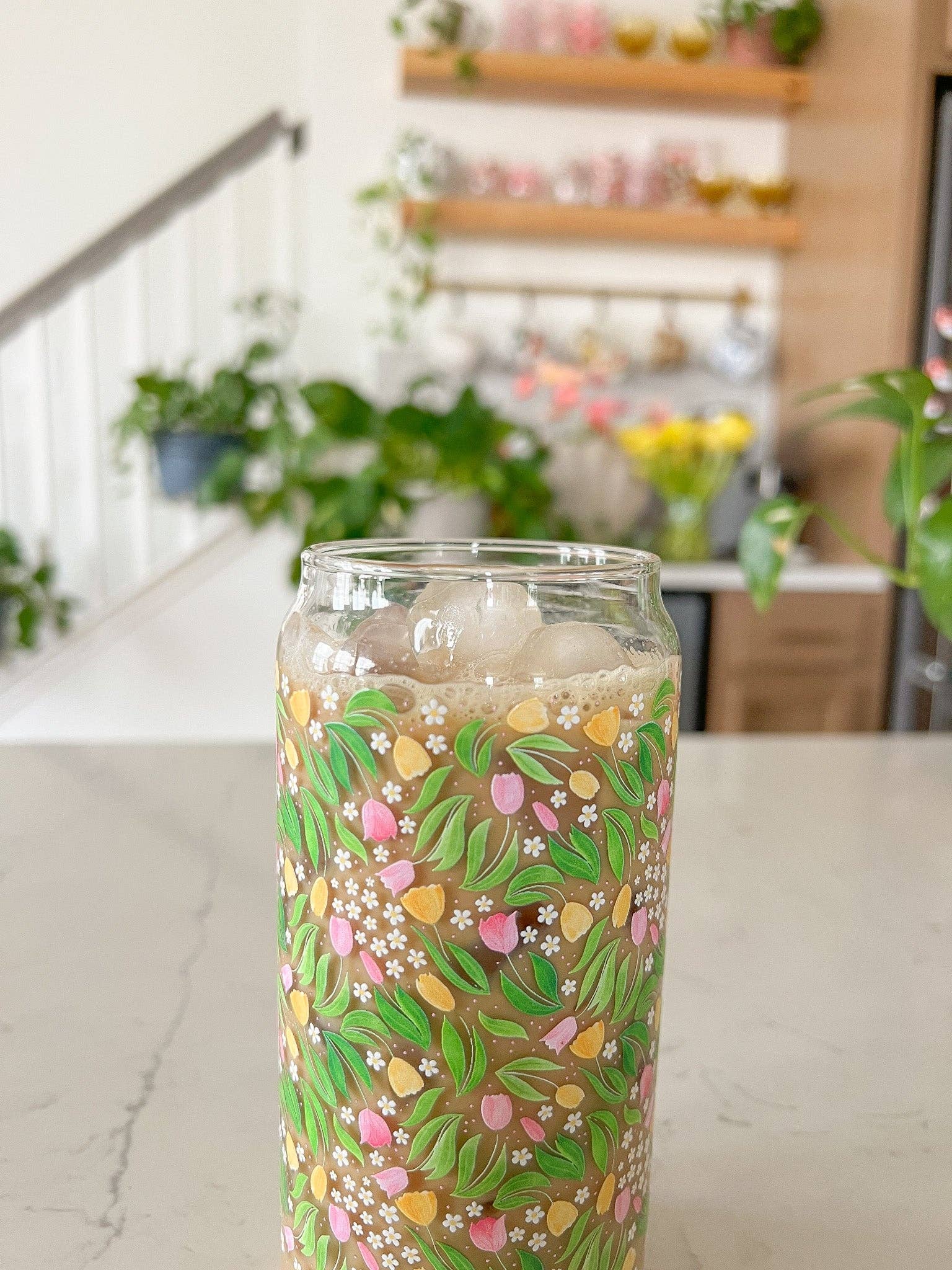 Hart and Flora Shop - Wholesale Drinking Glass/Cup - 20oz Spring Tulips Glass2