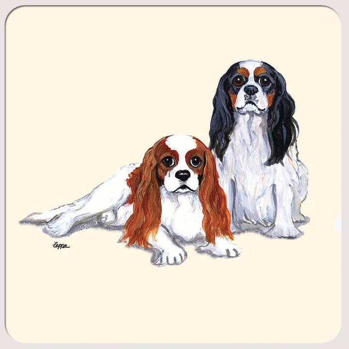 Cavalier King Charles Paire de dessous de verre pour épagneul pour la vente par Zeppa Studios