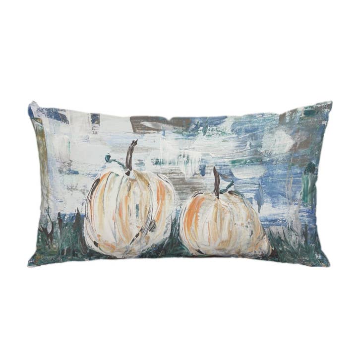 Jennie's Twee Witte Pompoenen Kussen voor wholesale door LuckyBird Apparel and Home