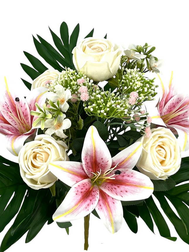 R. PEONIES/LILY X12 TACT.NAT. CREAM 50cm for wholesale by Aguilar Málaga