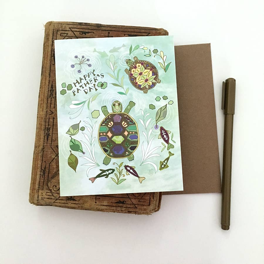 Cynla - Wholesale Father's Day Card - Father's Day Turtle Pond Card - dad card, fathers day card2