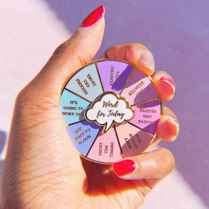 Word for Day Enamel Pin for wholesale by Affirmation Darling