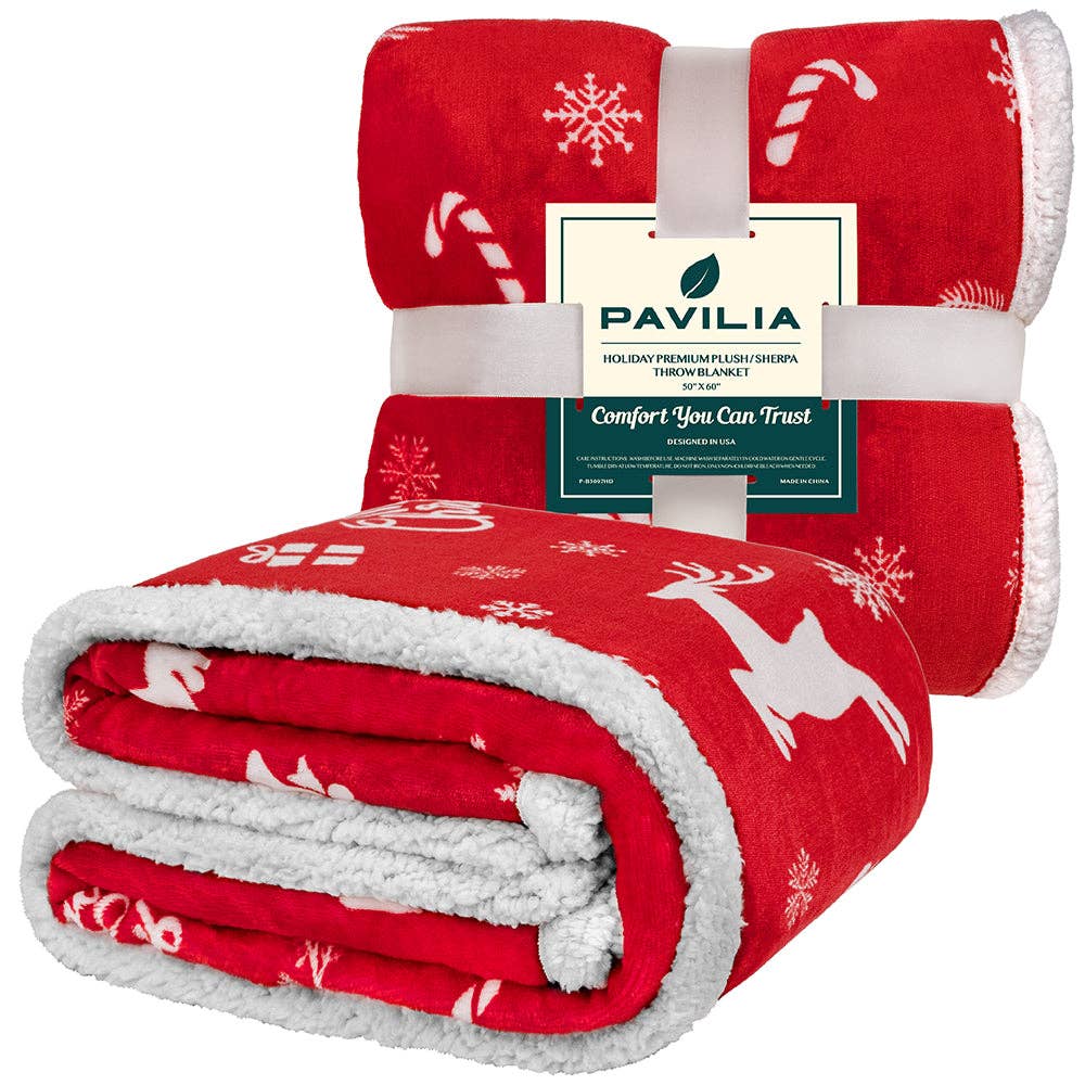 Pavilia - Vente Plaids - Plaid sherpa de Noël réversible58