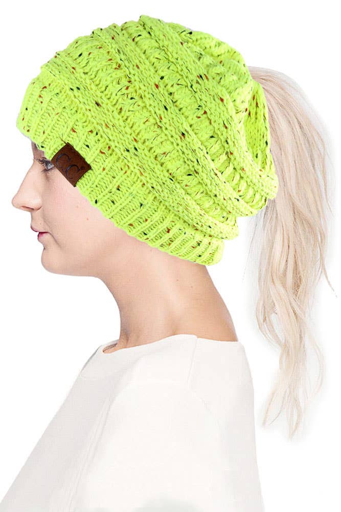 Hana - Wholesale Beanie - Women's - C.C Confetti Ponytail Messy Bun Beanie16