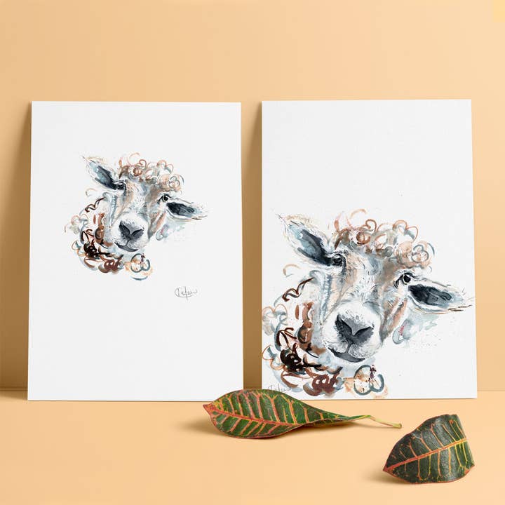 Kate Moby - Wholesale Art Print - Inky Sheep Luxury Giclee Unframed Print2