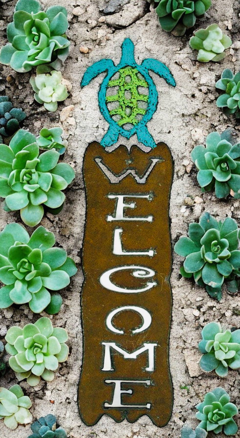 Whimsies – wholesale Utomhusskylt – Seaturtle Välkommen Sign nautiska utomhus strand trädgård våren1