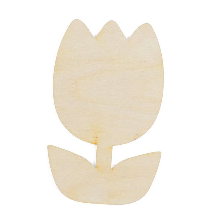 Factory Direct Craft - Wholesale Cutouts - Unfinished Wood Tulip Flower Cutout