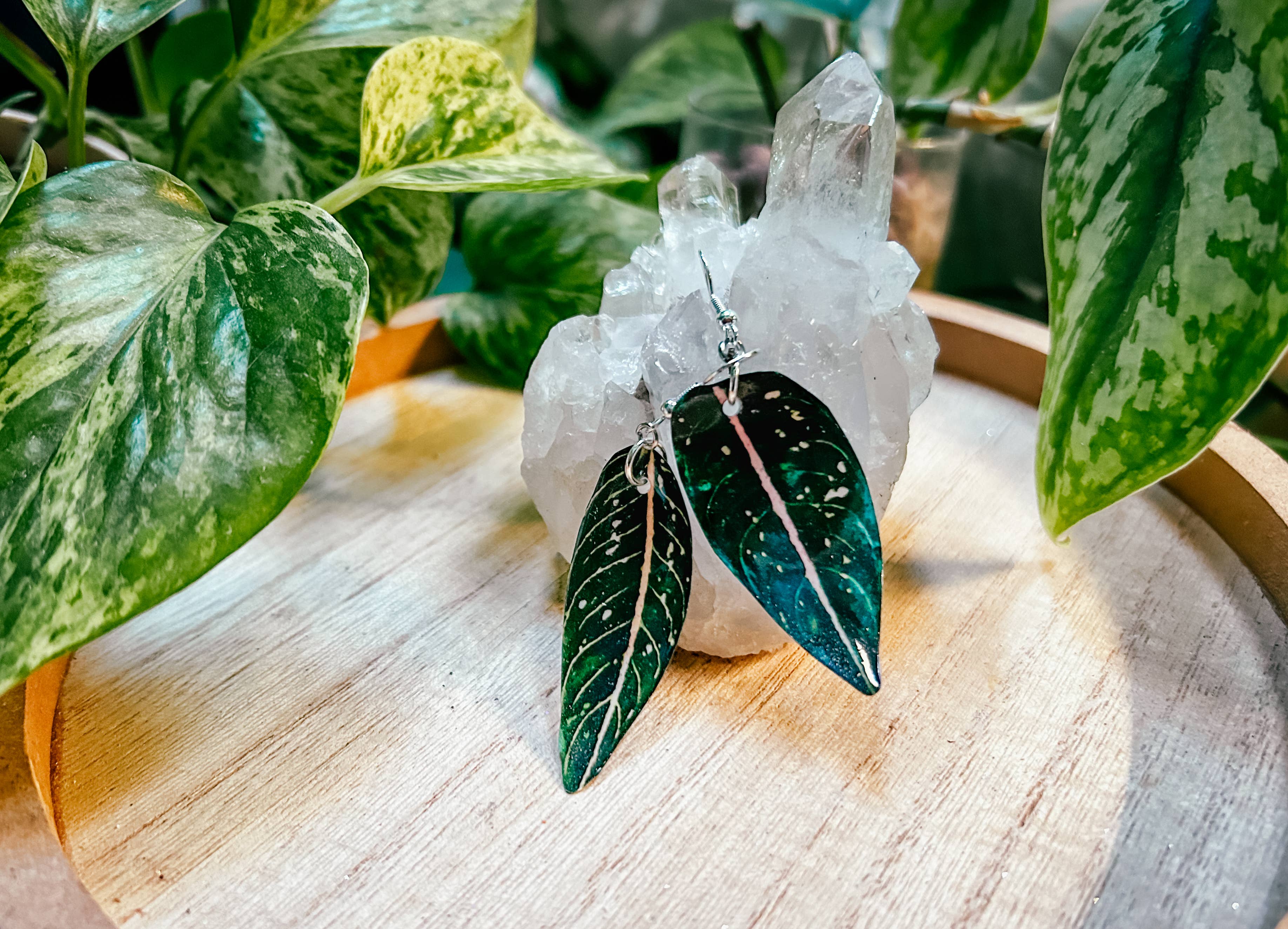 hethr - Wholesale Dangle Earrings - Aglaonema Earring, Magnet, Pin, Decor, Plant Lovers, Leaf1