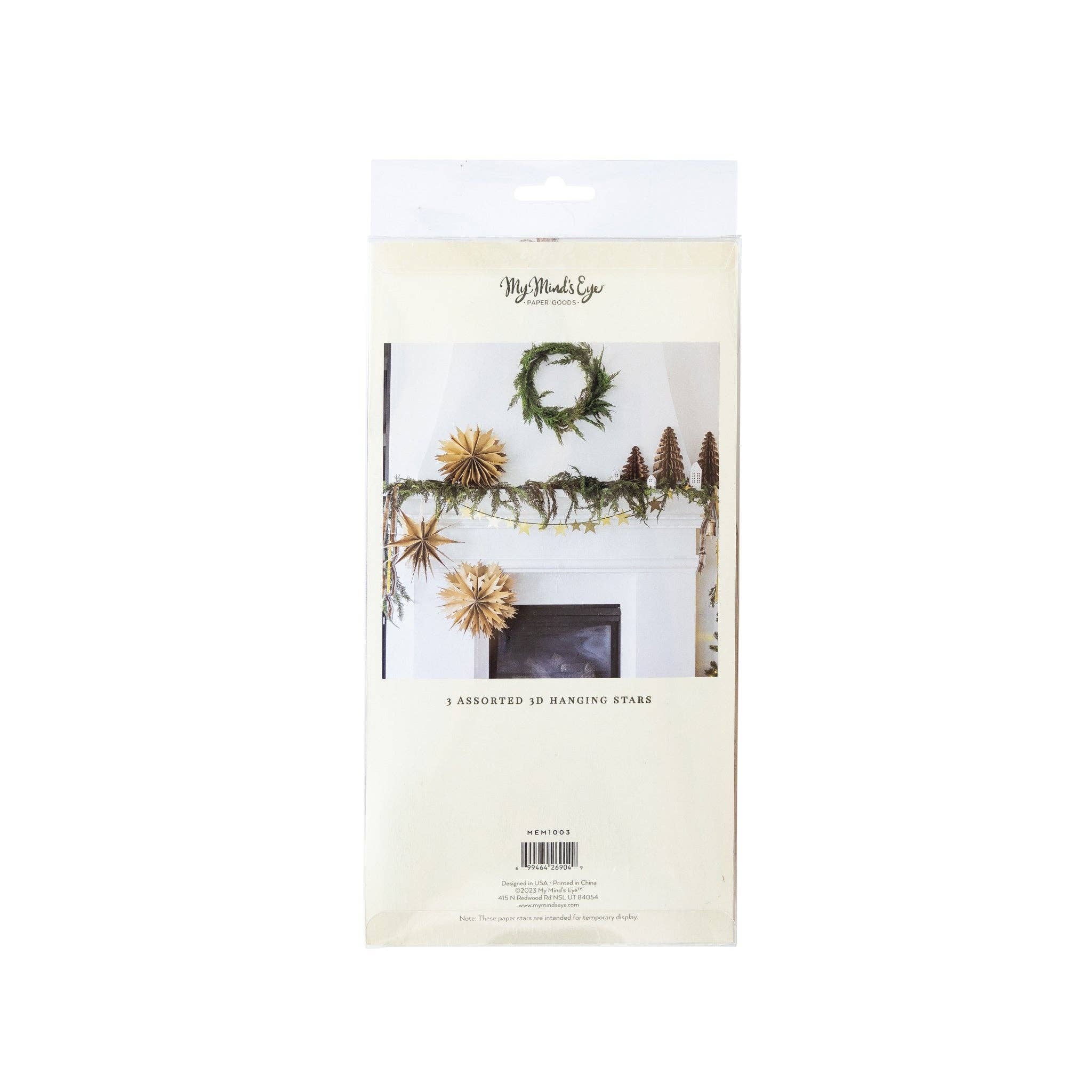 My Mind’s Eye - Wholesale Christmas decoration - MEM1003 - Christmas Memories Kraft Paper Bag Fan Set6