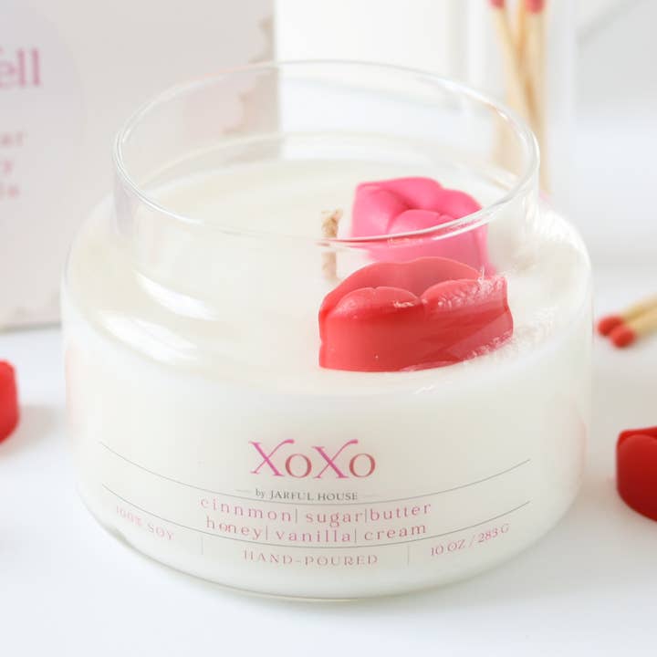 Bougie parfumée XOXO - Cadeau romantique de la Saint-Valentin de 10 oz pour la vente par Jarful House