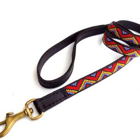 Delight merchants - Wholesale Pet Collar - Dog - Handmade Maasai Beaded Leather Dog Collar Leash
