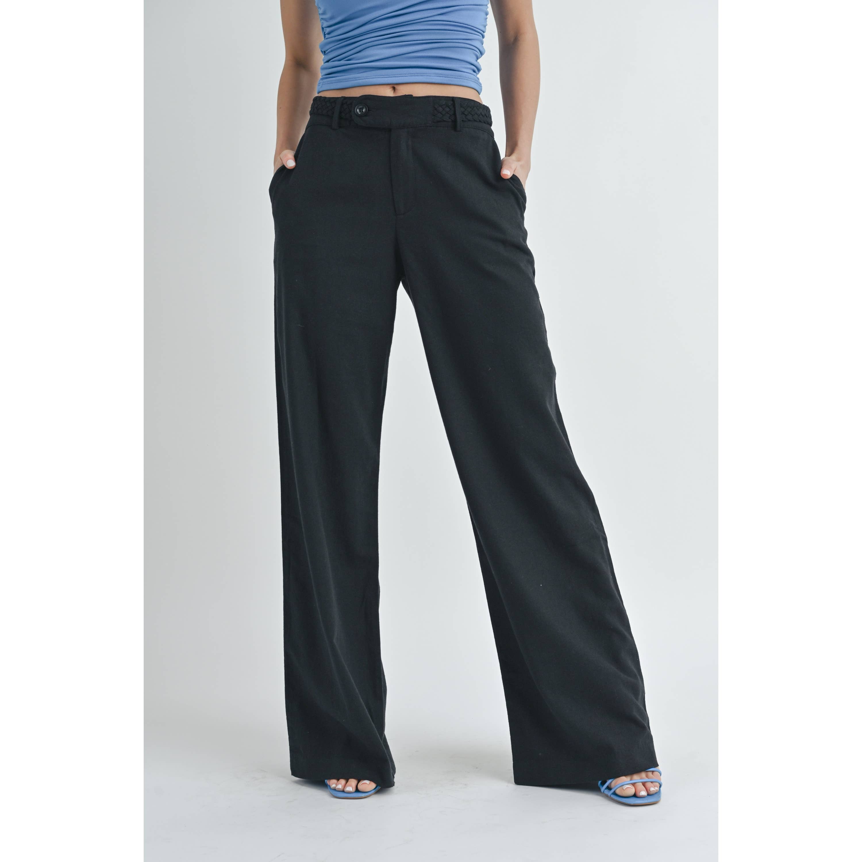 Peace Love Line – Großhandel Hose – Damen – PL1807 - LANGE LEINENHOSE MIT TASCHEN4