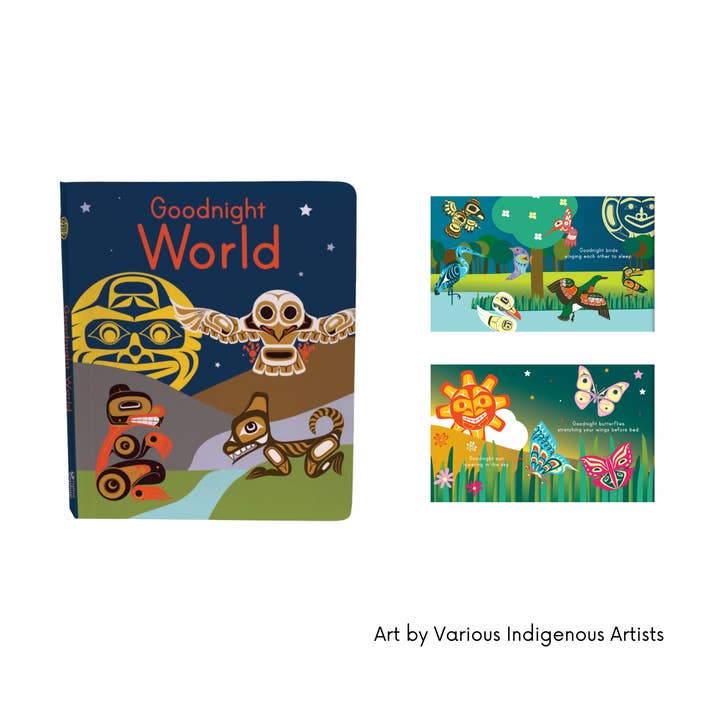 Goodnight World | Indigenous Art Board Book for wholesale by Made By Humans || Light Codes Studio