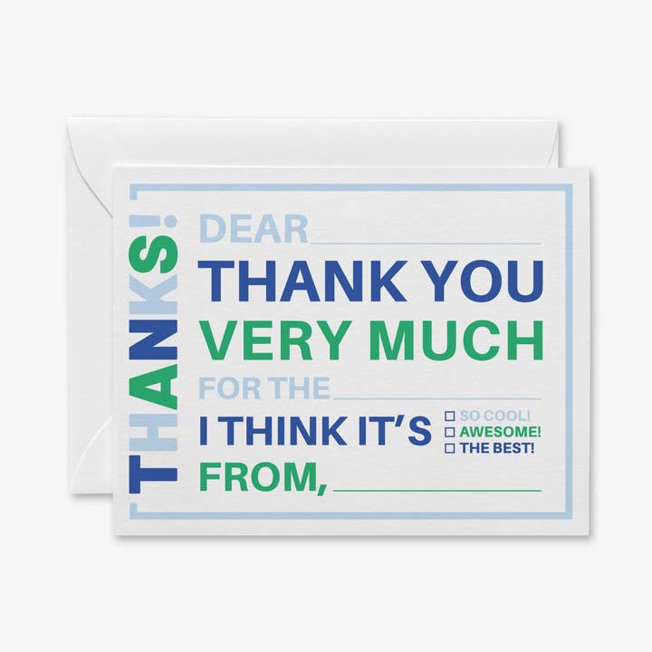 Lot de 8 notes de remerciement à remplir pour enfants pour la vente par Liesel Anne Studios