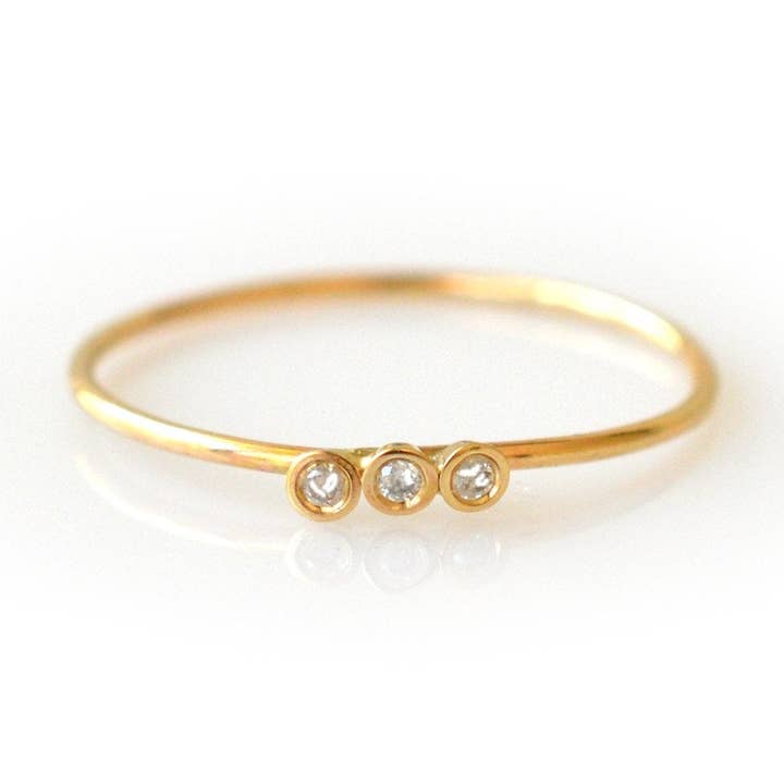 Solid Gold Diamond Trio Ring for wholesale by La Kaiser