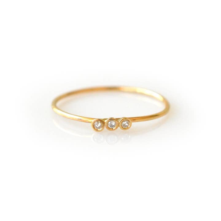Solid Gold Diamond Trio Ring for wholesale by La Kaiser