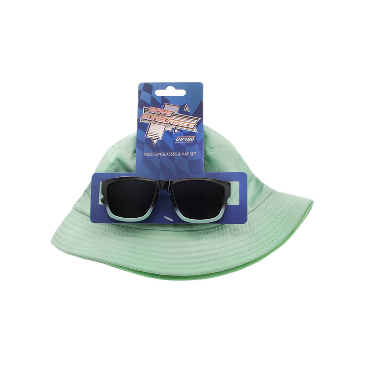 Shark Eyes, Inc - Wholesale Sunglasses - Kids - Boys Sunglasses with Bucket Hat Dino Green Print Combo Set0