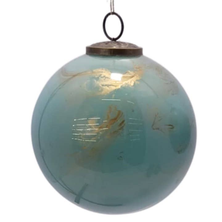 6" Matte Marbled Glass Ball Orn. for wholesale by David Christopher's Collection