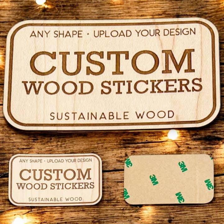 CUSTOM Wood Sticker Decal | Personalized | Eco | Sustainable for wholesale by Wild Larch Creative