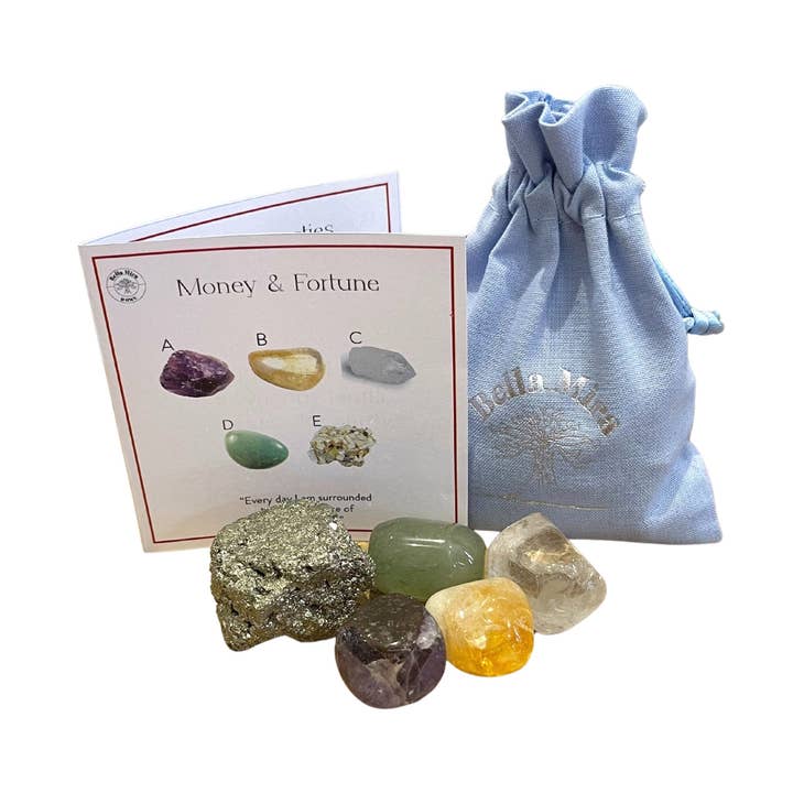 Helbredelsespakke for penge og formuekrystaller for engroshandel hos BellaMira Home