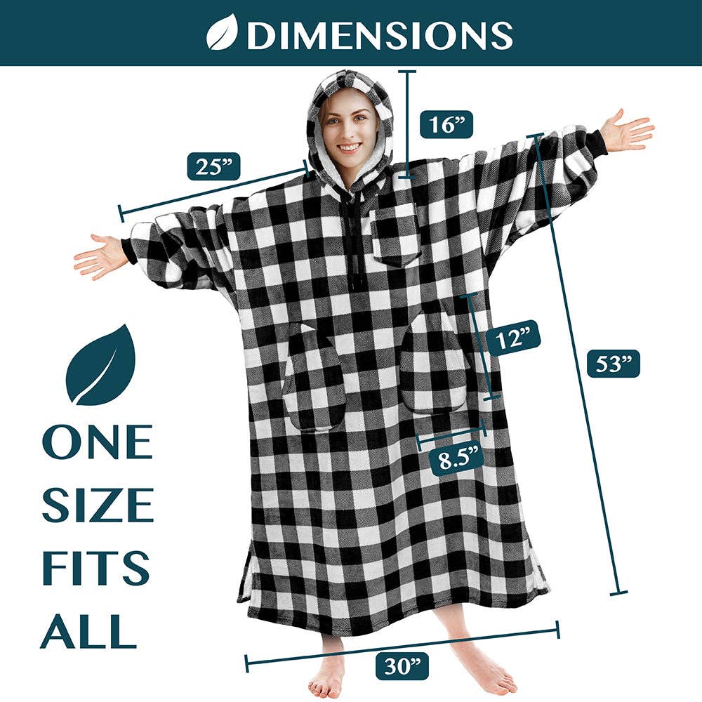 Pavilia - Wholesale Hoodie - Women's - Chest Pocket Sherpa Hoodie Blanket - Patch Pocket (Regular / Long)113