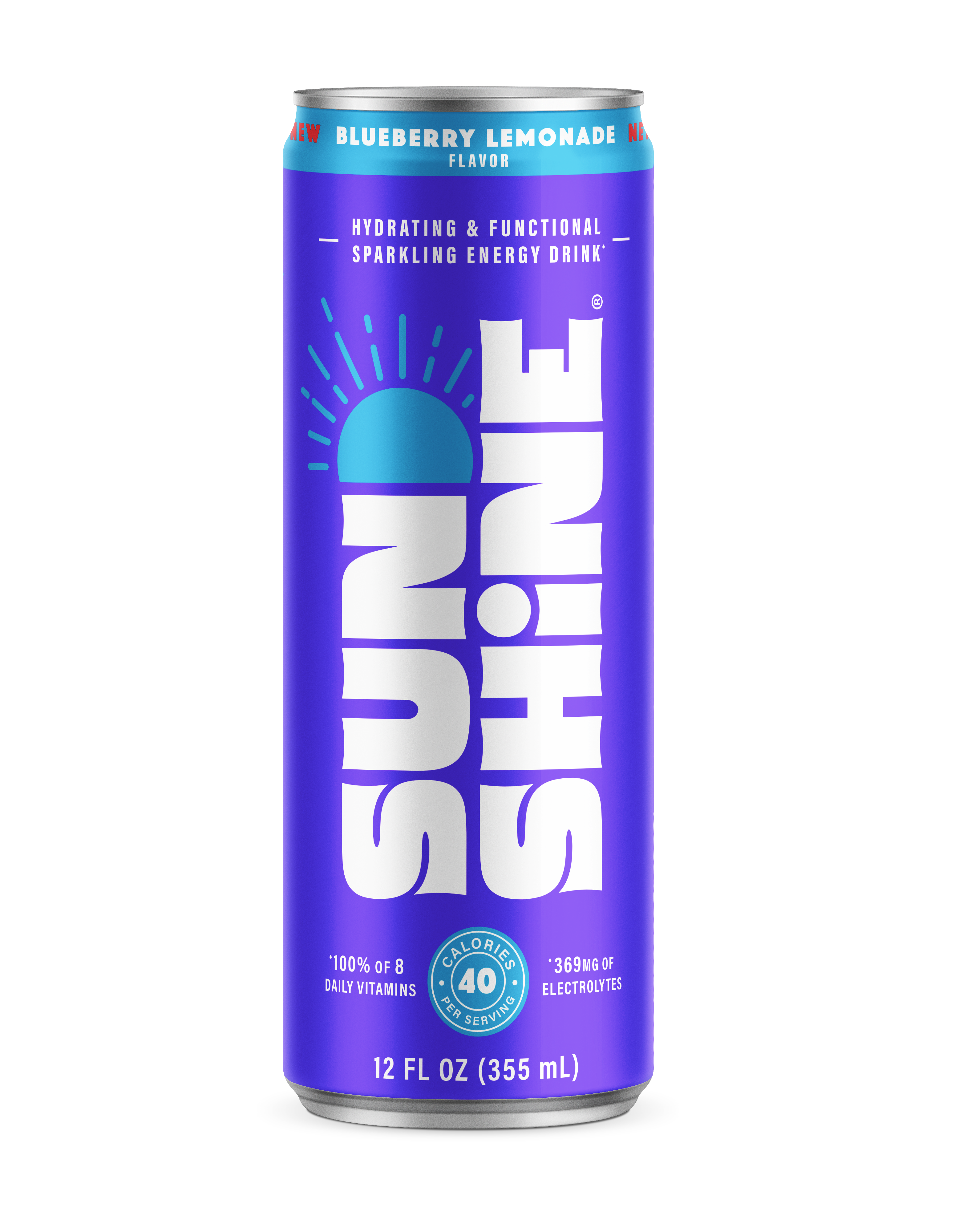 Sunshine Beverages - Wholesale Sports/Energy Drink - Sunshine Good Energy Drink - Blueberry Lemonade (6-4 pks - 11