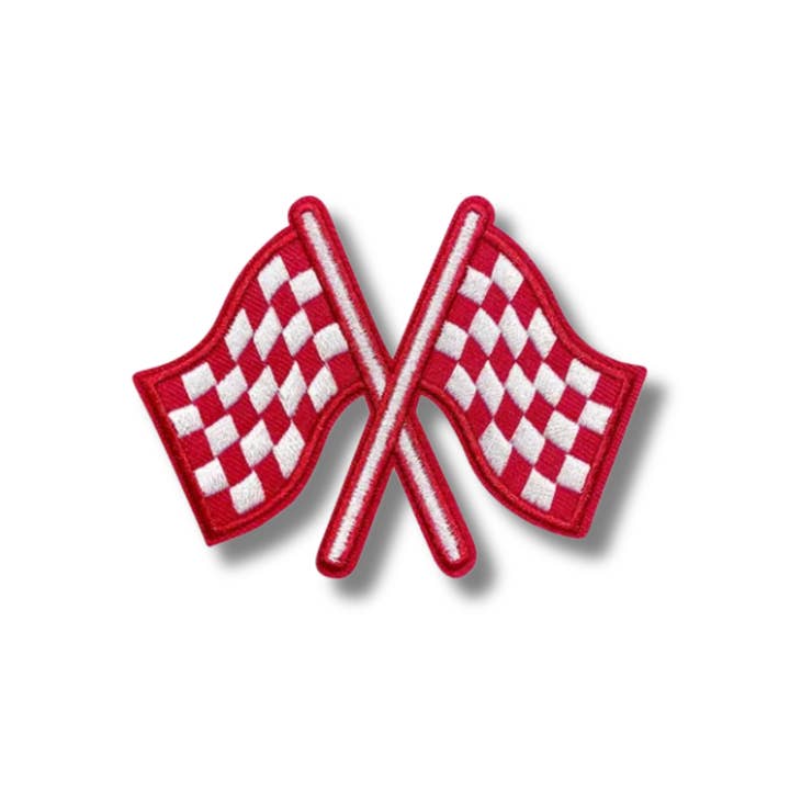 Love, Paige Designs - Wholesale Patch - Checkered Flag Embroidered Iron On Patch3