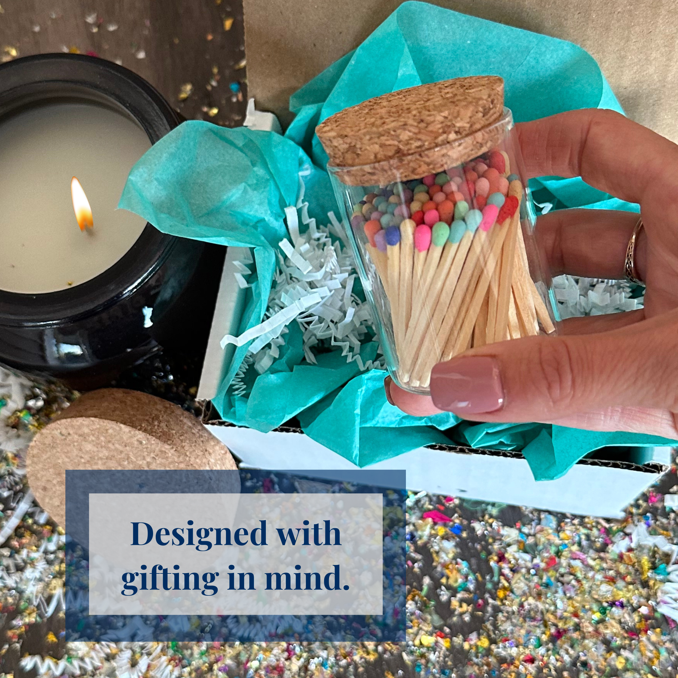 Thankful Greetings - Wholesale Matches - 2" Matches + Small Bottle - Color of Your Choice + Strikers26