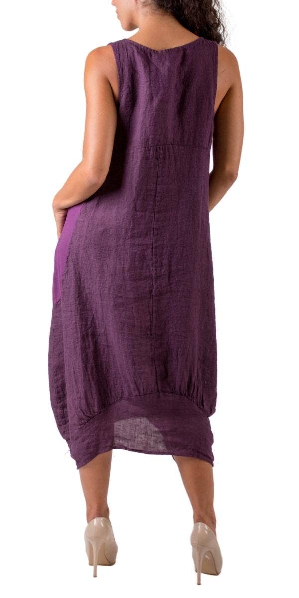 Gigi Moda - Wholesale Dress - Women's - Pure Linen Sleeveless Dress4