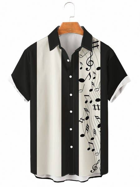 Royaura – Großhandel Hemd mit Button-down-Kragen – Herren – Musikdruck-Shirt